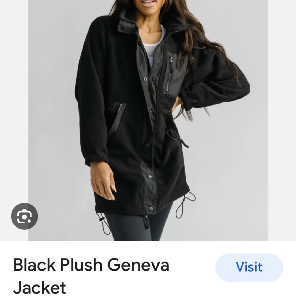 Zyia Activewear Black Plush Jacket NWT